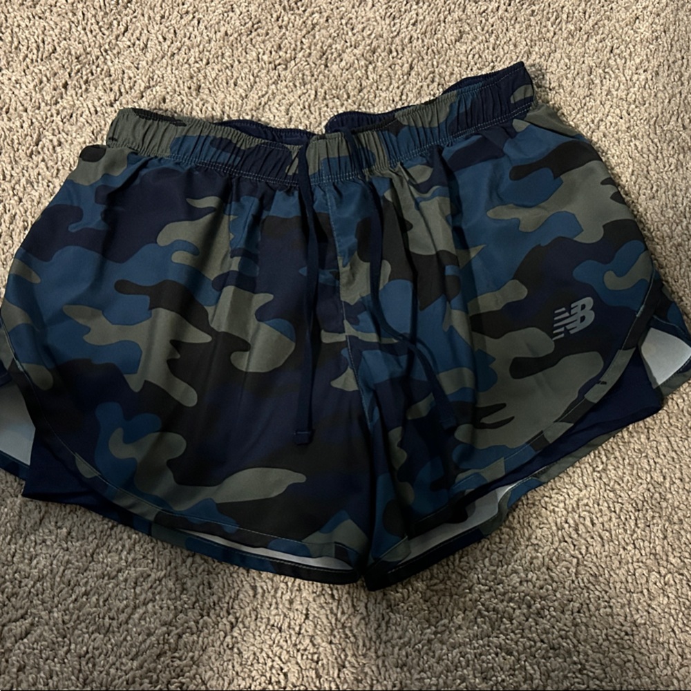 New Balance Blue and Black Camouflage Shorts
